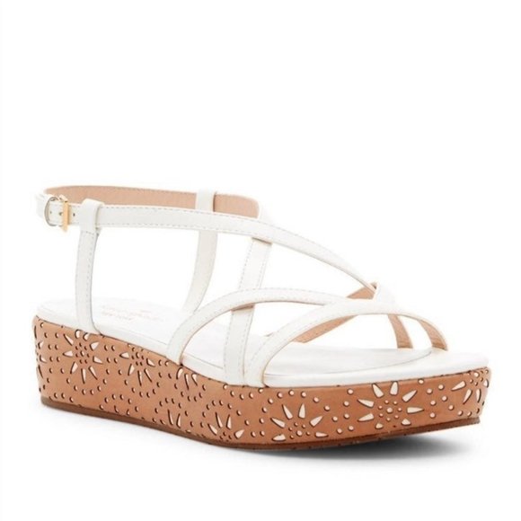 kate spade Shoes - KATE SPADE Tonie Laser Cut Strappy Platform Sandals White Y2K